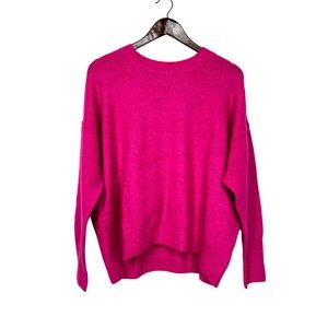 Vince Camuto Pink Paradox Exposed Seam Crewneck Dolman Drop Sleeve Sweater Nwt